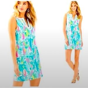 NWT $148 Brand New Lilly Pulitzer Harper Shift Dress Multi Beach And Bae Size XS